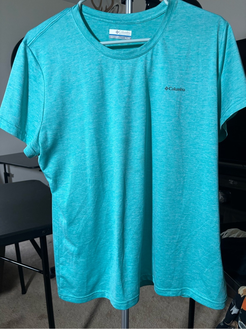Columbia Men’s Aqua Heathered Short-Sleeve Performance Tee